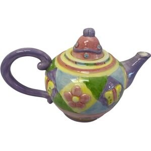 Oneida Teapot Home Decor Multicolor Hand Painted Floral Butterfly Whimsical
